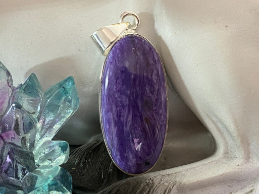 Bijouterie ésotérique pierres des elfes - Pendentif Charoïte