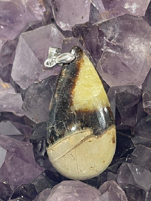 Boutique minéraux pierres des elfes - Pendentif Septaria