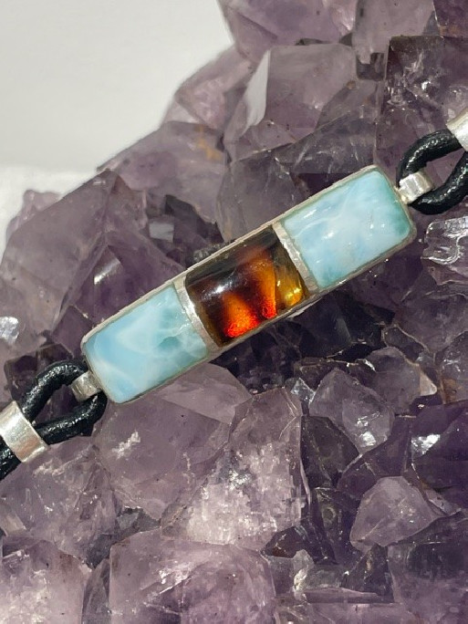 Bracelet ésotérique pierres des elfes - Bracelet Baroque Larimar
