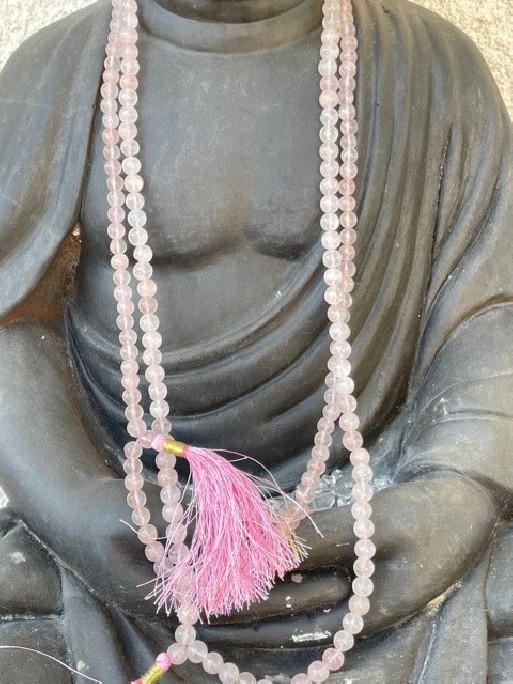 Boutique pierres des elfes - Mala Quartz rose AA 108 perles
