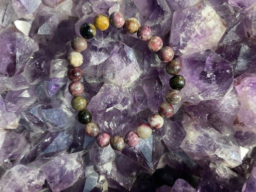 Boutique ésotérique Pierres des elfes - Bracelet tourmaline melon d'eau