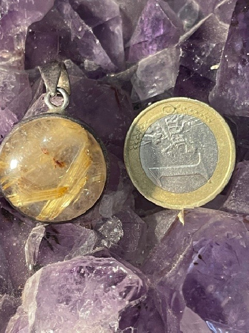 Boutique minéraux pierres des elfes - Pendentif Quartz Rutile