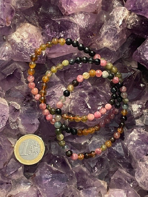 Boutique minéraux pierres des elfes -  Bracelet Tourmaline melon d'eau