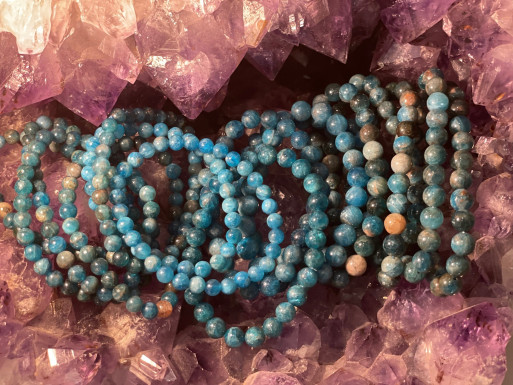Boutique minéraux ésotérique Pierres des elfes - Bracelet Apatite Bleu