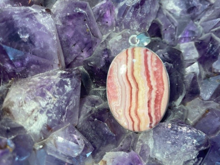 Pendentif Rhodocrosite argent