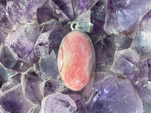 Bijouterie ésotérique pierres des elfes - Pendentif Rhodocrosite
