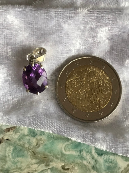 Bijouterie ésotérique pierres des elfes - Pendentif  Améthyste facetté