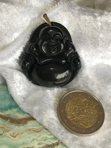 Bijouterie ésotérique pierres des elfes - Pendentif Obsidienne oeil celeste