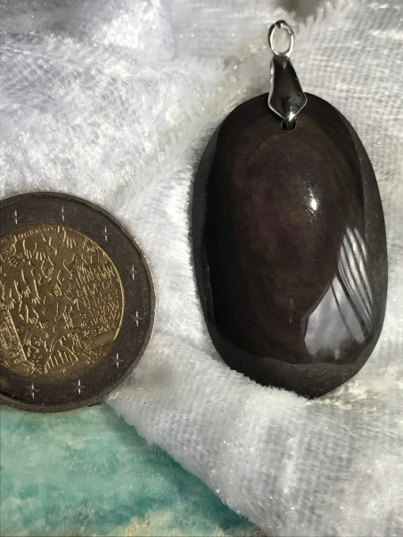 Bijouterie ésotérique pierres des elfes - Pendentif Obsidienne oeil celeste