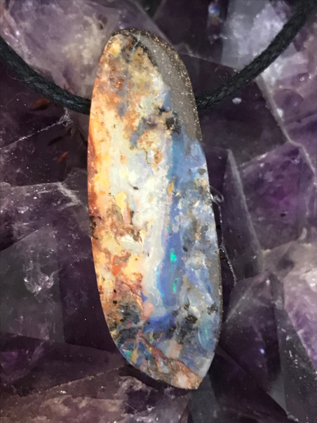 Boutique ésotérique Pierres des elfes - Pendentif Opale Boulder