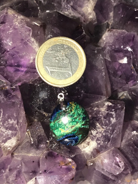 Bijouterie ésotérique pierres des elfes - Pendentif Malachite Azurite
