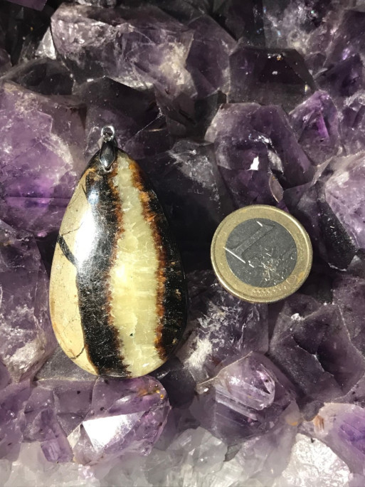 Boutique minéraux pierres des elfes - Pendentif Septaria