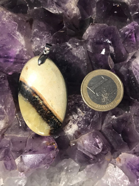 Boutique minéraux pierres des elfes - Pendentif Septaria