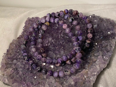 Bijouterie ésotérique pierres des elfes - Bracelet Charoite 6 et 8 mm