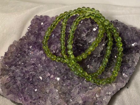 Bijouterie ésotérique pierres des elfes - bracelet Péridot 4 mm